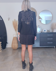 Veste cintrée noire cloutée