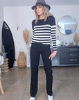Pantalon chic noir à jambes larges