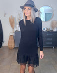 Robe noire maille pull à superposition léopard - 𝐌𝐚𝐫𝐢𝐧𝐚𝟒𝟒𝐟𝐚𝐦𝐢𝐥𝐲