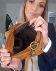 Sac camel avec imprimé léopard 100% cuir de chèvre