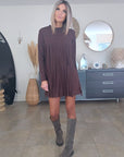 Robe à franges marron