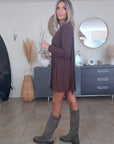 Robe à franges marron