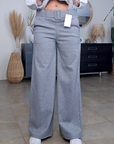 Pantalon chevrons gris longueur normale