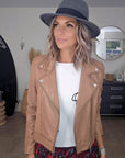 Perfecto beige 100% cuir - 𝐌𝐚𝐫𝐢𝐧𝐚𝟒𝟒𝐟𝐚𝐦𝐢𝐥𝐲
