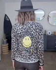 Cardigan smiley léopard