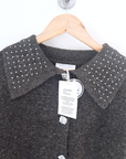Cardigan marron à strass