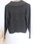 Cardigan marron à strass