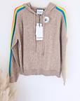 Cardigan à capuche à bandes fluo.