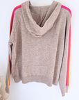 Cardigan à capuche à bandes fluo.