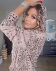 Pull capuche beige marron