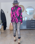 Pantalon slim huilé métal