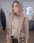 Veste velours ras tags