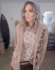 Veste velours ras tags