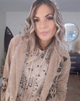 Veste velours ras tags