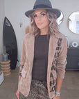 Veste velours ras tags