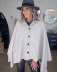 Manteau cape écru chiné