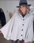 Manteau cape écru chiné