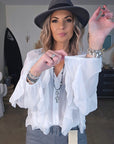 Chemise blanche à volants