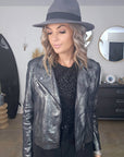 Perfecto cuir noir argenté - 𝐌𝐚𝐫𝐢𝐧𝐚𝟒𝟒𝐟𝐚𝐦𝐢𝐥𝐲