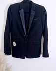 Veste rock-chic laine et cuir