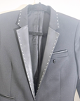 Veste rock-chic laine et cuir