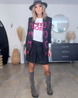 Jupe noire Carmel tissu en relief