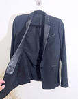 Veste rock-chic laine et cuir