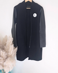 Manteau bouclette & cuir noir