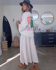 Jupe beige satinée