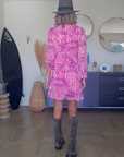 Robe portefeuille fuchsia