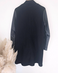 Manteau bouclette & cuir noir
