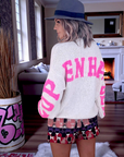 Cardigan smiley fuchsia