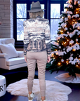 Pantalon jeeging beige bronze
