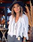 Chemise blanche à volants