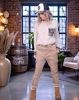 Pull beige à maille chaude