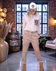 Pull beige à maille chaude