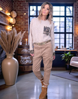 Pull beige à maille chaude