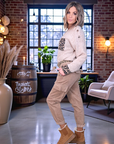 Pull beige à maille chaude