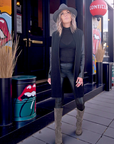 Manteau bouclette & cuir noir