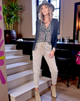 Veste rock-chic laine et cuir