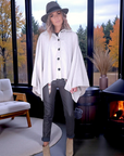 Manteau cape écru chiné