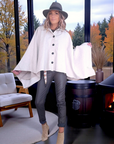 Manteau cape écru chiné