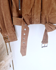 Blouson 100% cuir daim tabac - 𝐌𝐚𝐫𝐢𝐧𝐚𝟒𝟒𝐟𝐚𝐦𝐢𝐥𝐲
