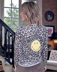 Cardigan smiley léopard