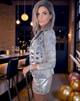 Veste cintrée esprit militaire avec strass