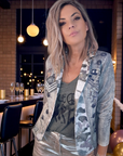 Veste cintrée esprit militaire avec strass