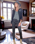 Tee-shirt kaki perles bijoux