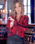 Chemise python rouge
