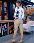 Pantalon jeeging beige foncé
