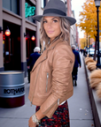 Perfecto beige 100% cuir - 𝐌𝐚𝐫𝐢𝐧𝐚𝟒𝟒𝐟𝐚𝐦𝐢𝐥𝐲